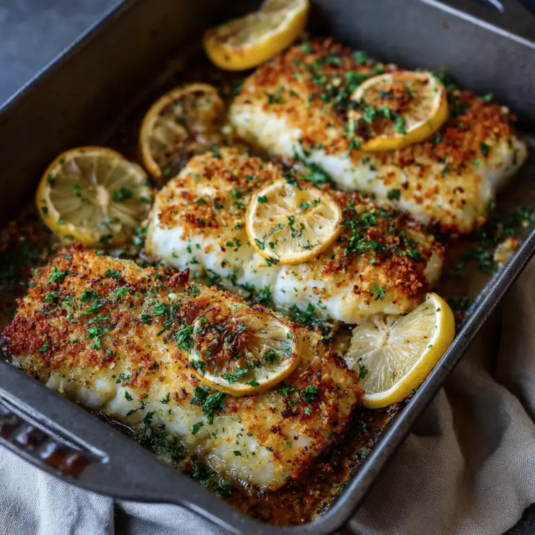 Crispy Garlic Butter Baked Fish