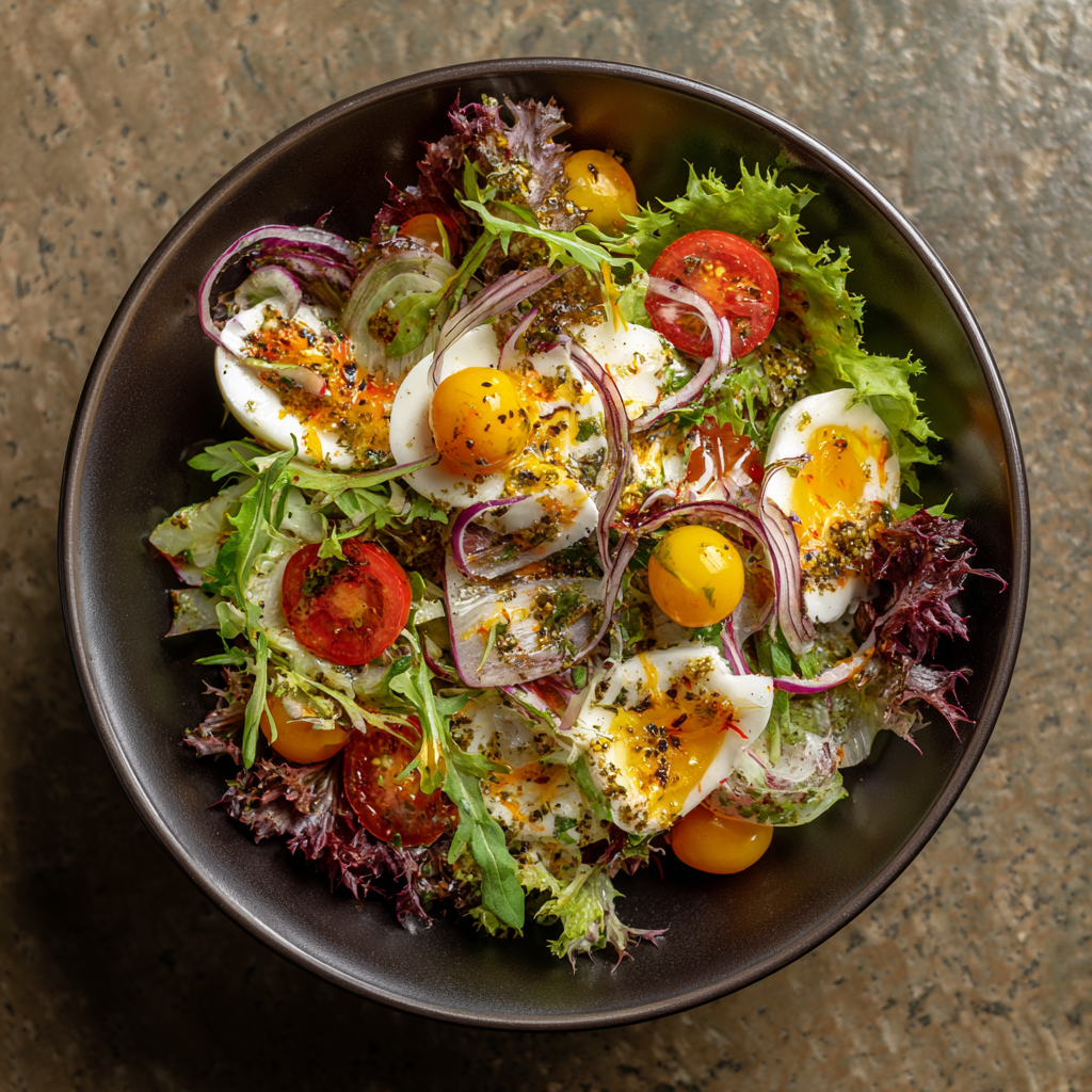 Jammy Egg Garden Salad with Lemon Dijon Dressing